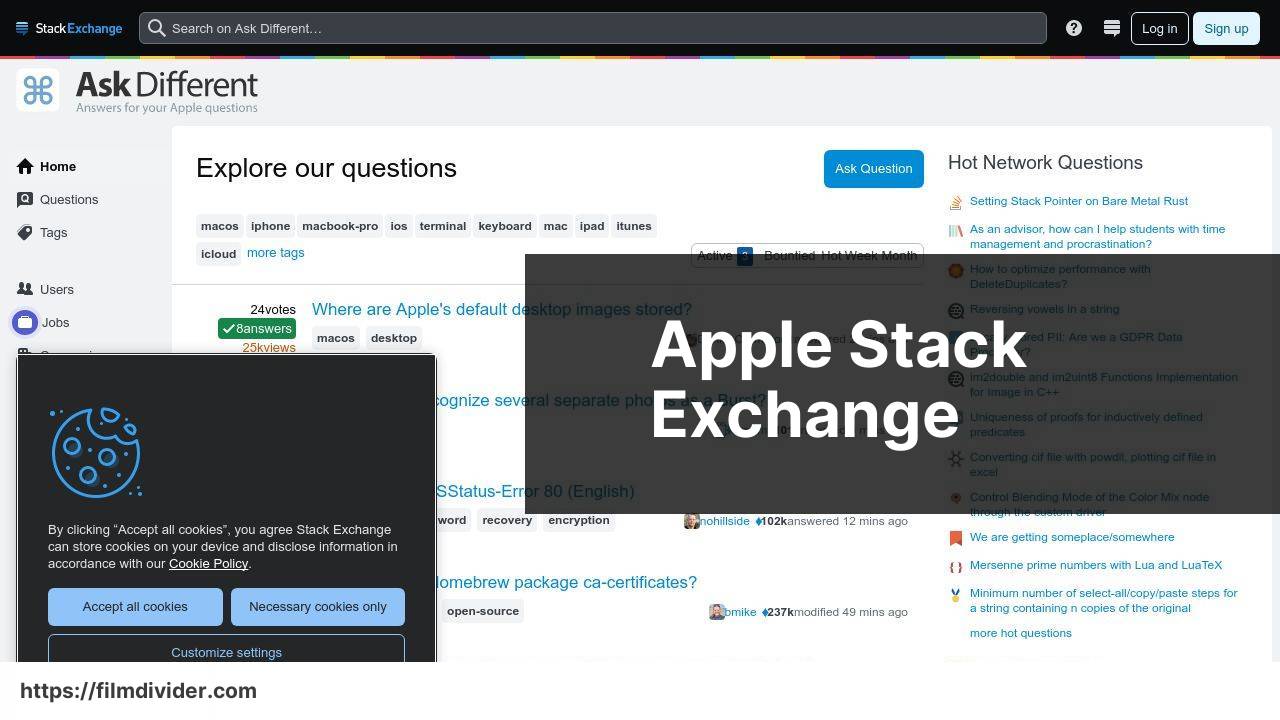 https://apple.stackexchange.com/ screenshot