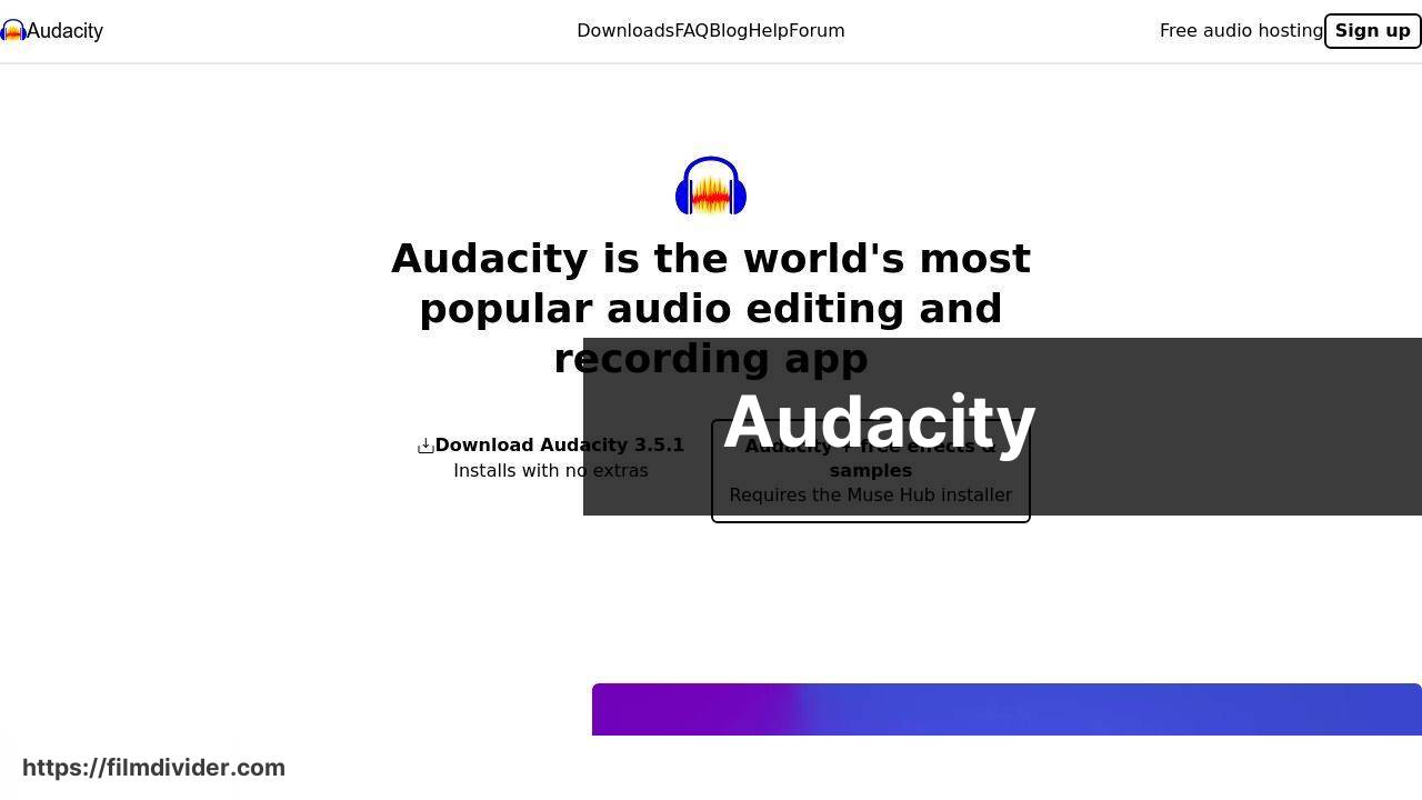 https://www.audacityteam.org/ screenshot