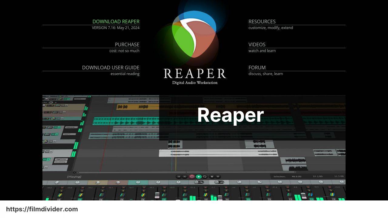 https://www.reaper.fm/ screenshot