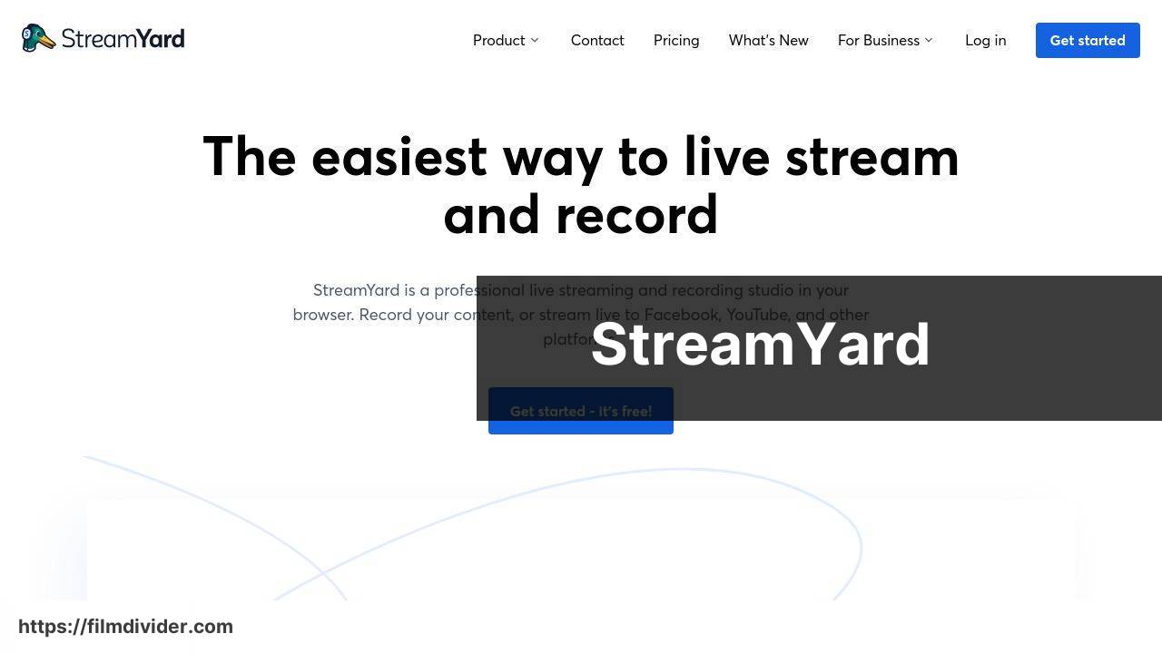 https://www.streamyard.com/ screenshot