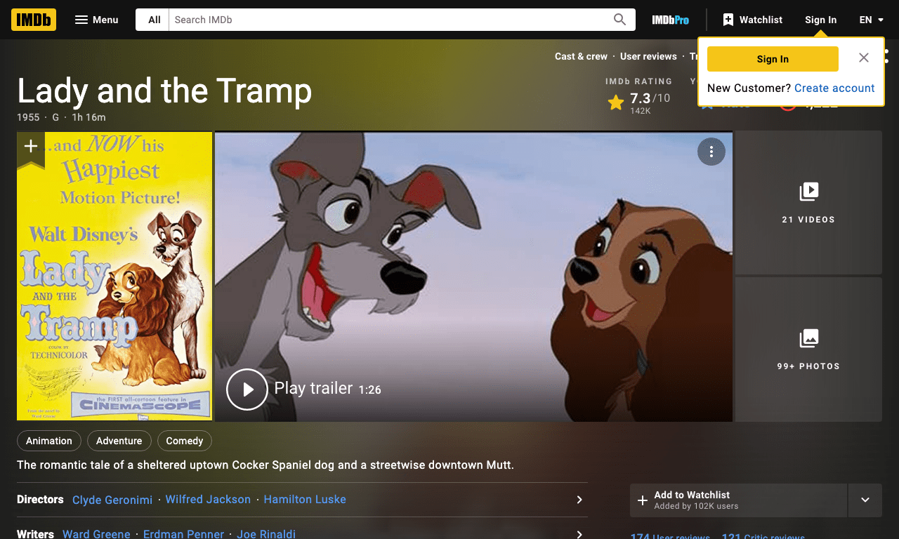 Lady and the Tramp Movie