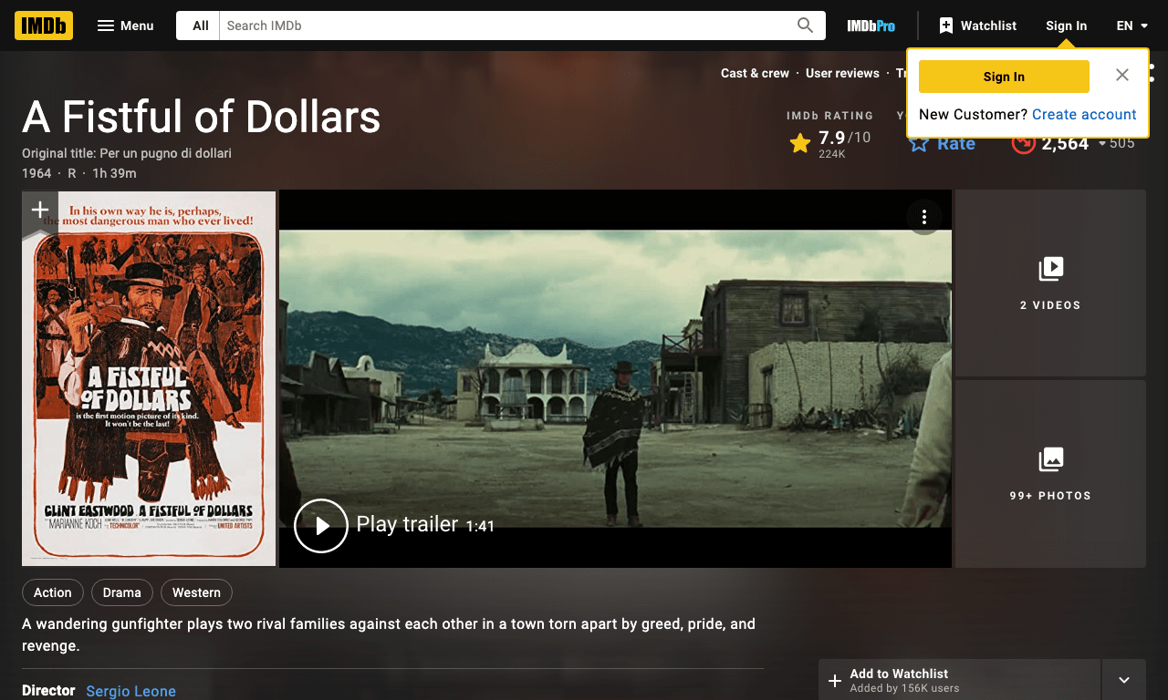 A Fistful of Dollars Movie
