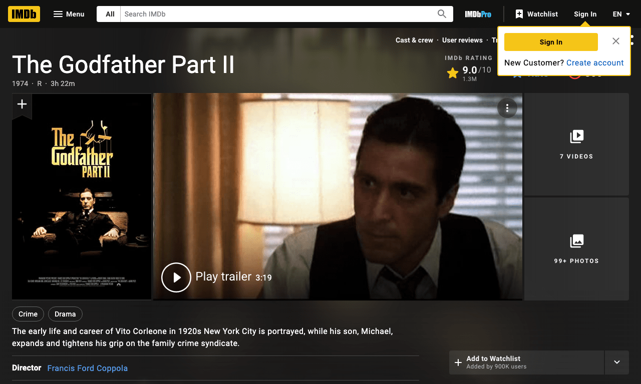 The Godfather: Part II Movie
