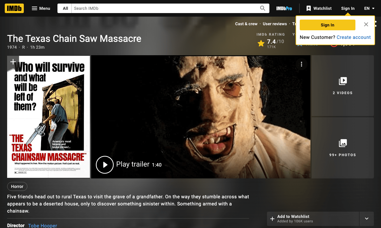 The Texas Chain Saw Massacre Movie