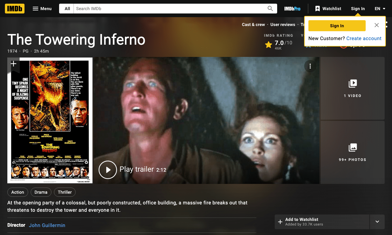 Towering Inferno Movie