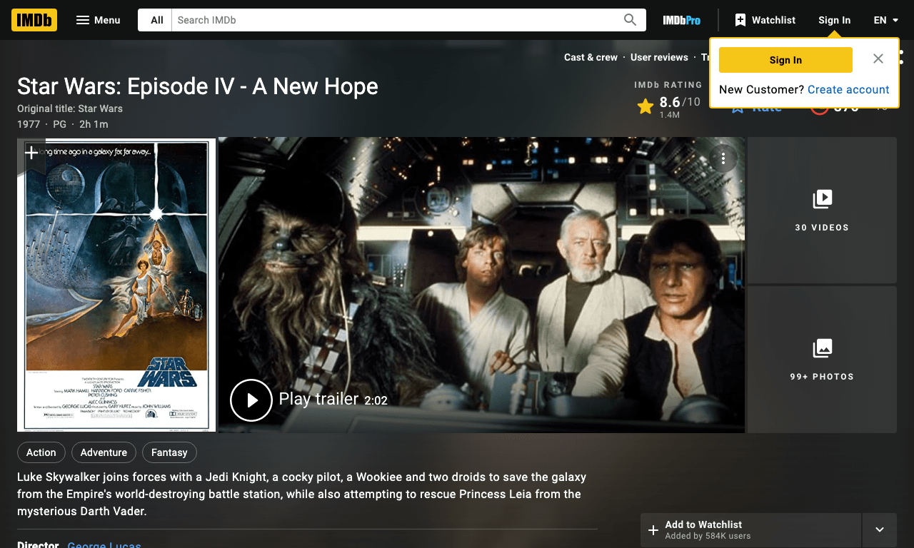 Star Wars: Episode IV - A New Hope Movie