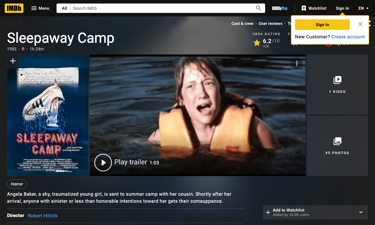 Sleepaway Camp Movie
