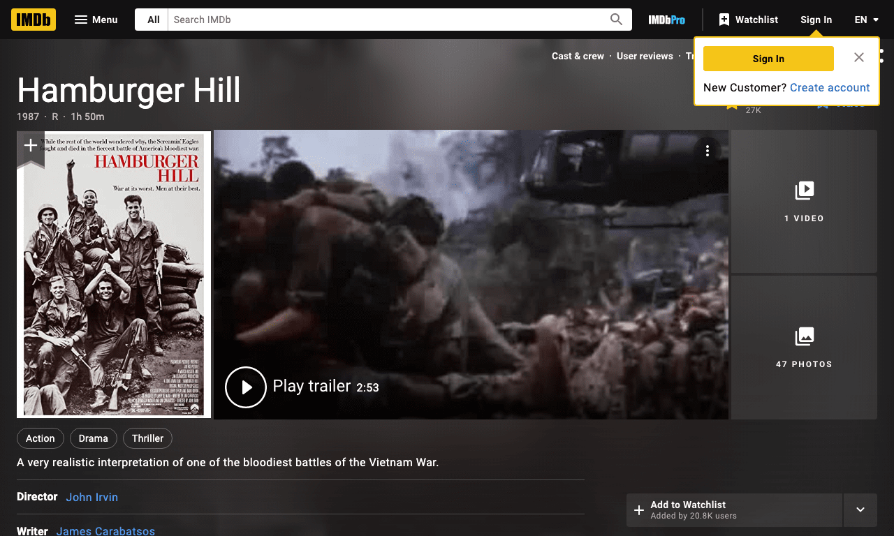 Hamburger Hill Movie