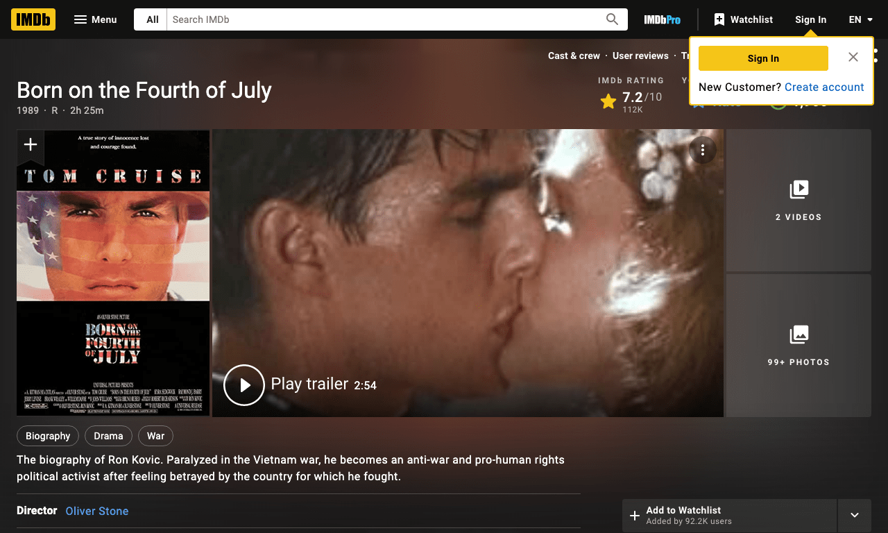 Born on the Fourth of July Movie