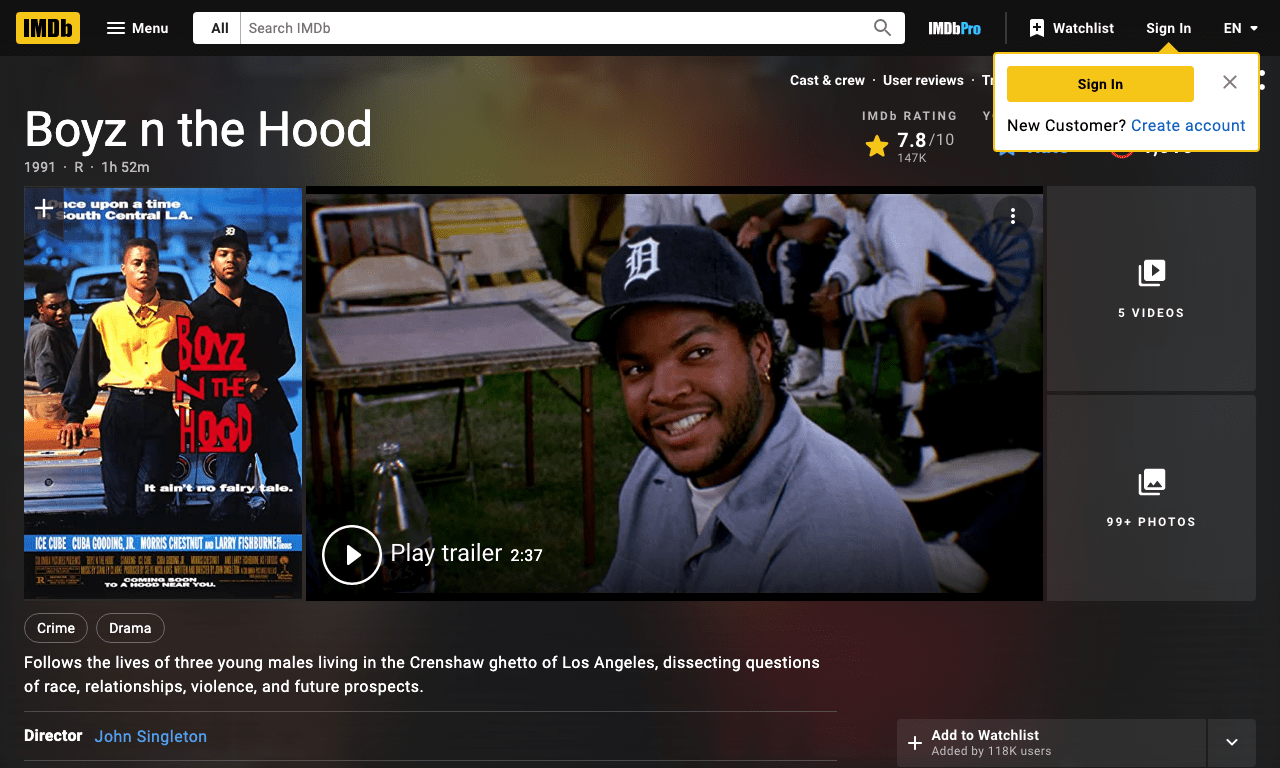 Boyz n the Hood Movie