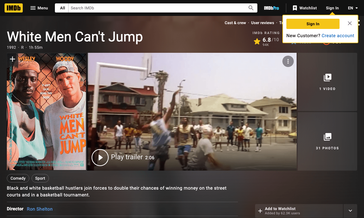 White Men Can't Jump Movie