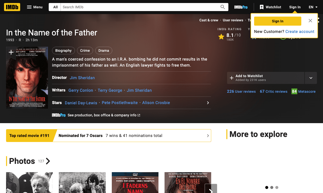 In the Name of the Father Movie