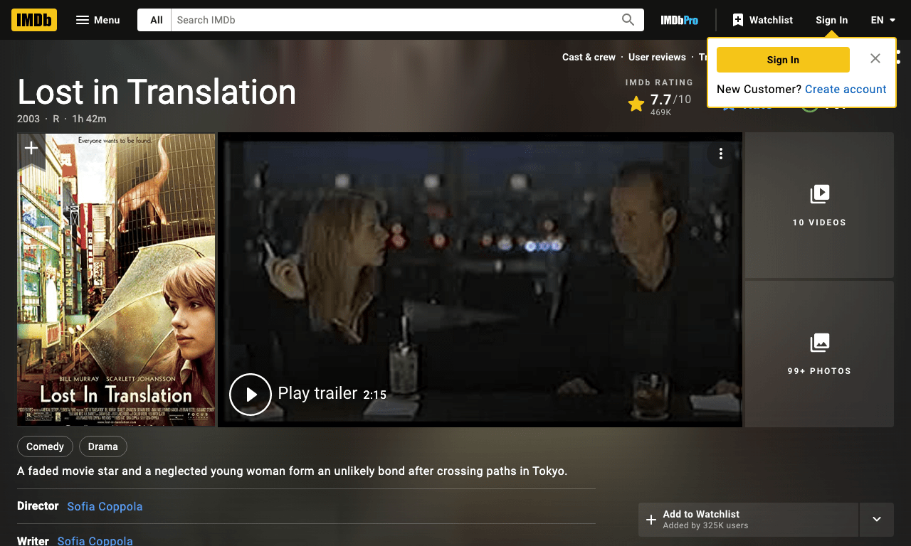 Lost in Translation Movie