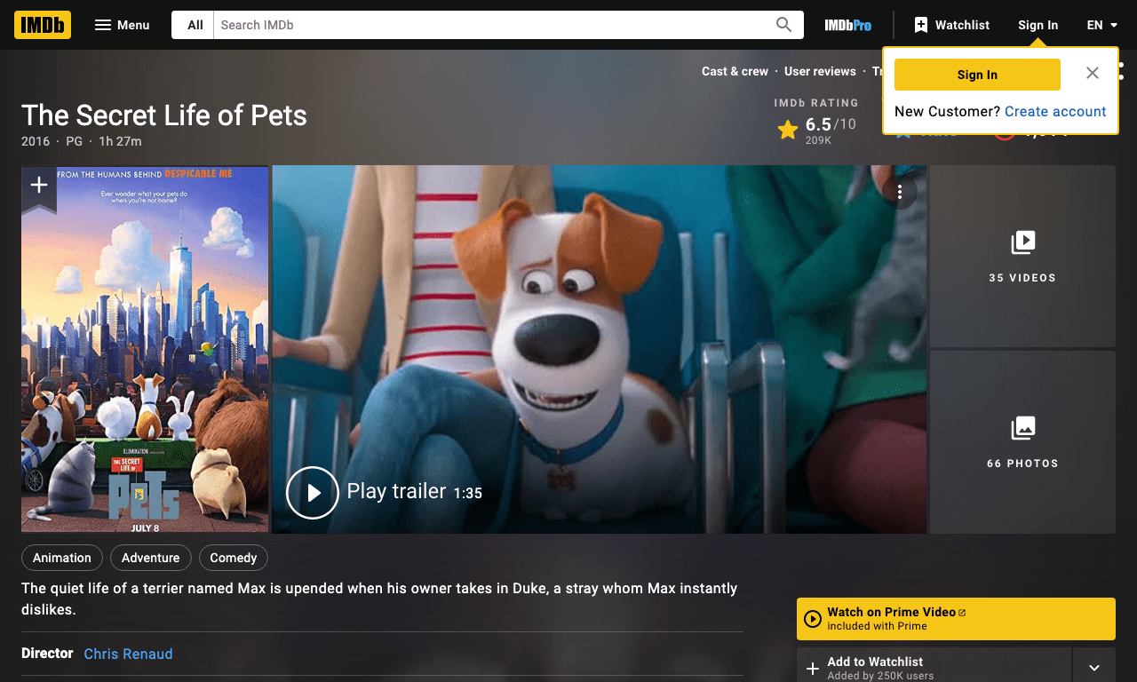 The Secret Life of Pets Movie