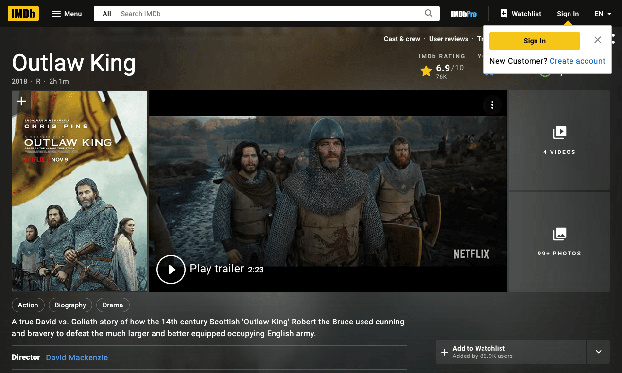 Outlaw King Movie